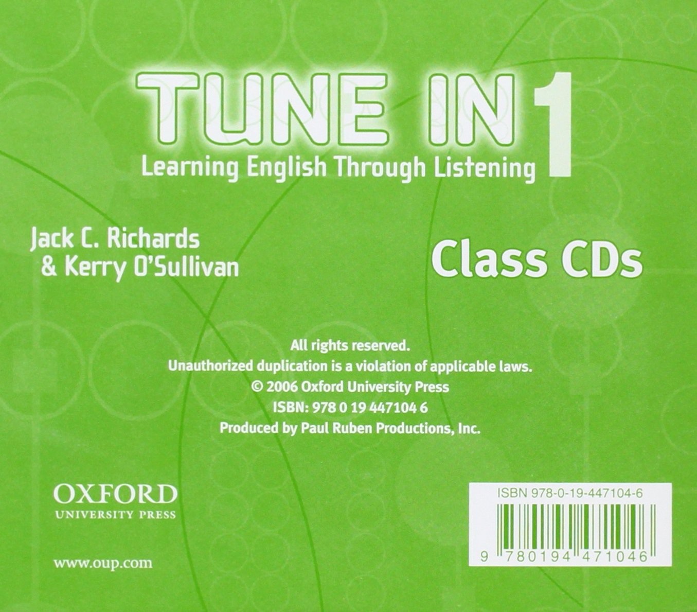 TUNE IN 1 Class Audio CDs - LEARNING ENGLISH THROUGH LISTENING 